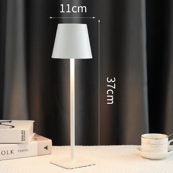 Lampe de table à LED sans fil – Rechargeable, tactile à intensité variable (3 modes d'éclairage), (blanc, noir)