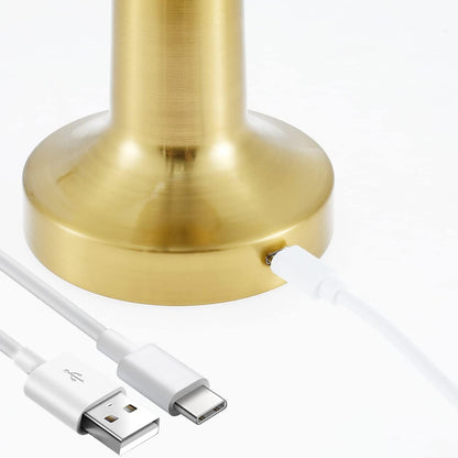 Lampe de table LED dorée rechargeable – Intensité réglable tactile, 3 modes de couleur, lumière d'ambiance sans fil