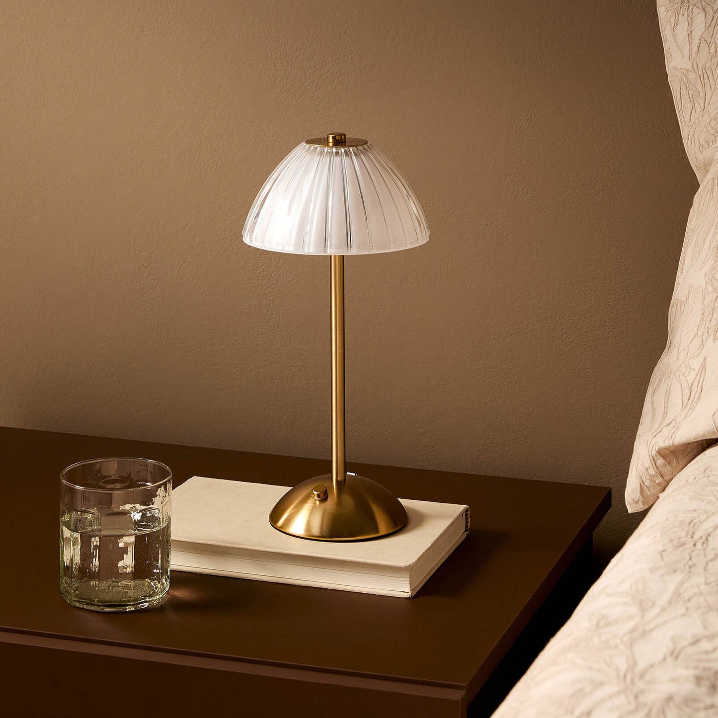 Lampe de table LED sans fil à intensité variable – Veilleuse de chevet tactile rechargeable 3 couleurs