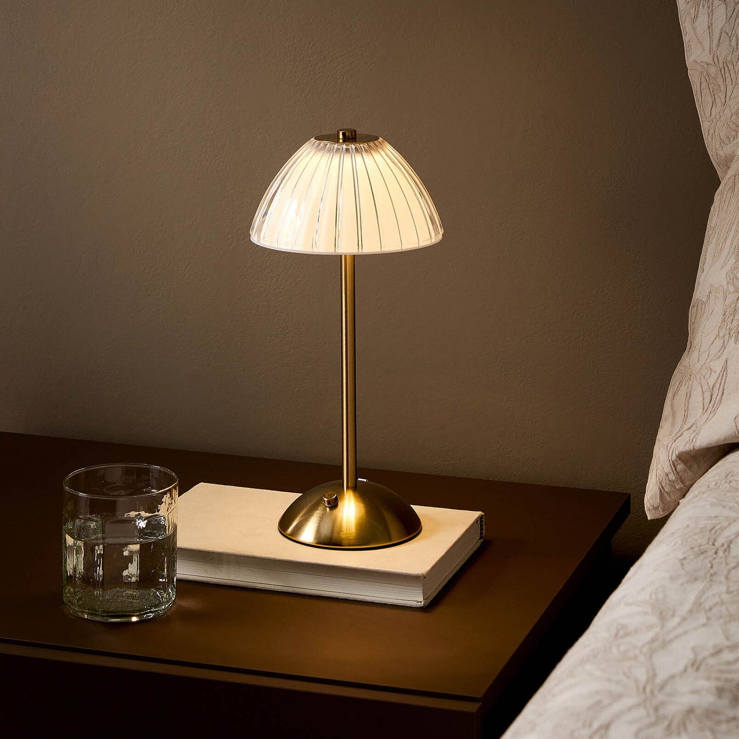 Lampe de table LED sans fil à intensité variable – Veilleuse de chevet tactile rechargeable 3 couleurs