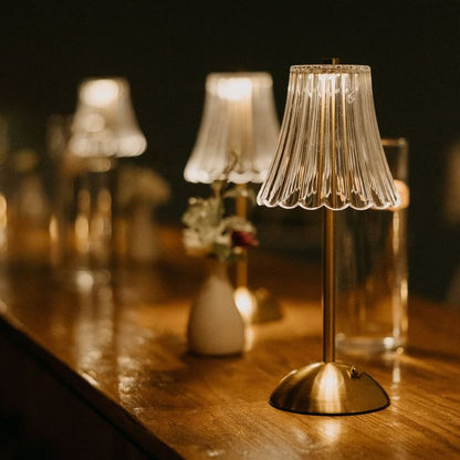 Lampe de Table LED en Cristal de Luxe – Tactile Rechargeable et Dimmable (3 Modes d'Éclairage)