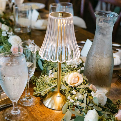 Lampe de Table LED en Cristal de Luxe – Tactile Rechargeable et Dimmable (3 Modes d'Éclairage)
