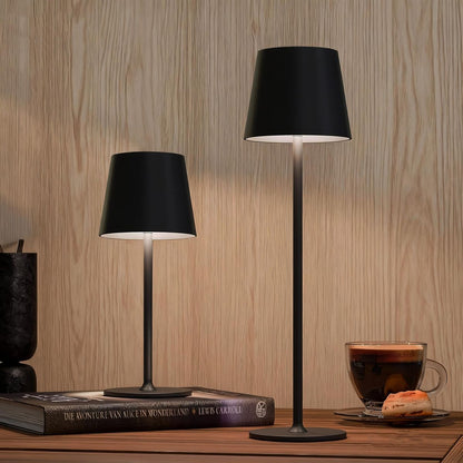 Lampe de table à LED sans fil – Rechargeable, tactile à intensité variable (3 modes d'éclairage), (blanc, noir)