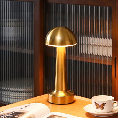 Lampe de table LED sans fil rechargeable – Intensité tactile réglable, 3 modes d'éclairage, design moderne en laiton