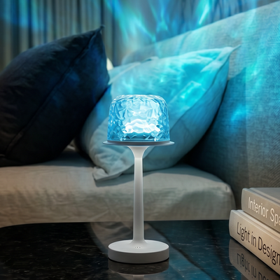 Lampe LED RVB effet Vague – Lumière d'ambiance sans fil rechargeable avec télécommande