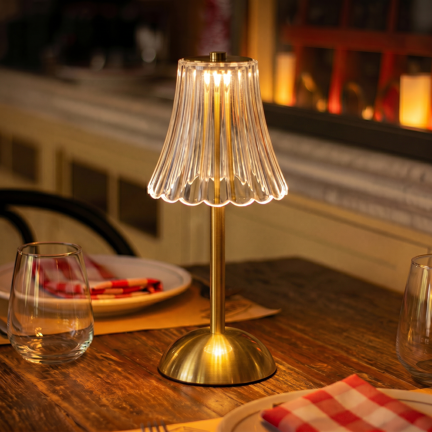 Lampe de Table LED en Cristal de Luxe – Tactile Rechargeable et Dimmable (3 Modes d'Éclairage)